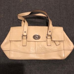 Authentic beige Coach shoulder bag